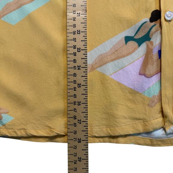 Duvin Design Co. "Have A Day" Button-Up Shirt Beach Sunbather Print Men Size M - Picture 8 of 11